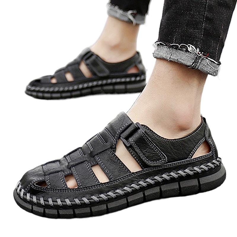 2025 Retro Übergröße Herren Strandsandalen: Sommer Slipper Hollow Casual Pantoletten