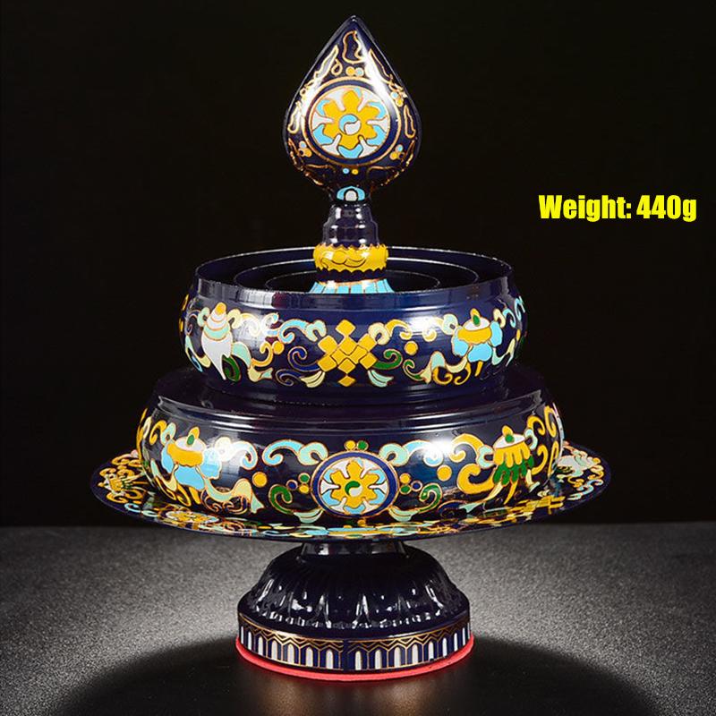 

Tibetan Manza Tantric Alloy Handicraft Auspicious Tribute Painting Buddhism Plate Home Gift Indoor Altars Desktop Decorative