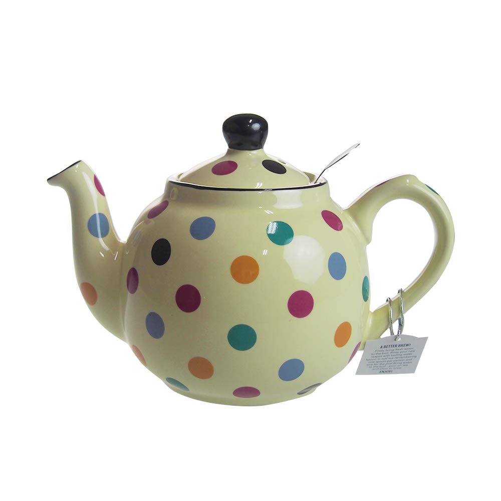 London Pottery Farmhouse Teapot, Ivory/Dot, 2-Cup, 78412