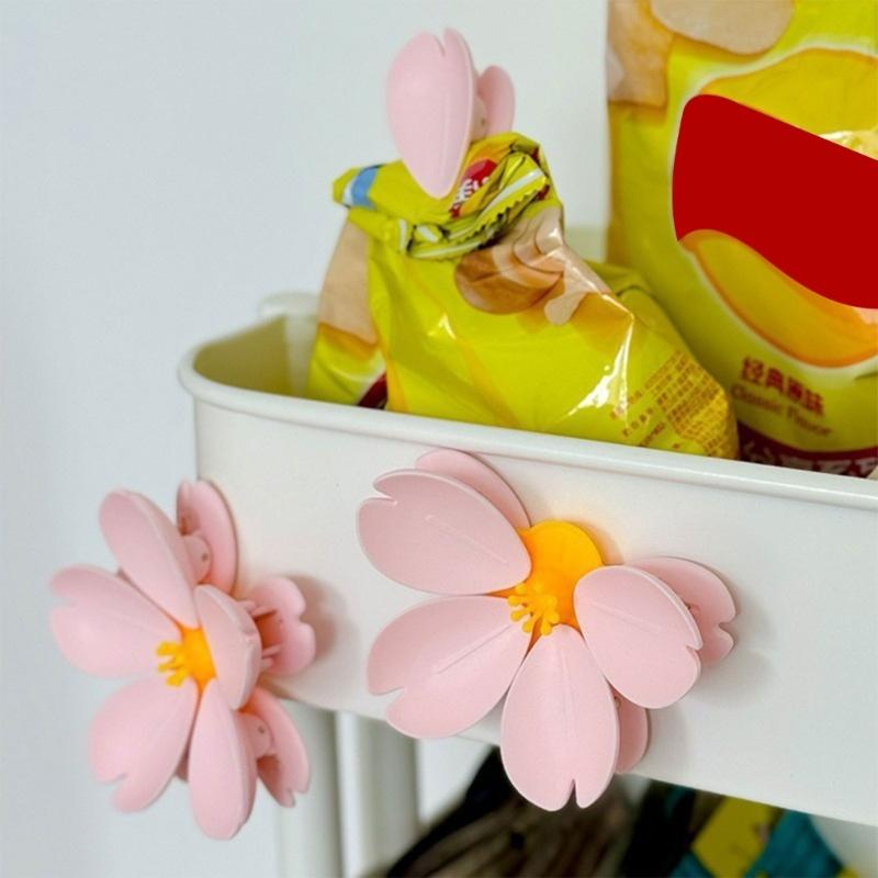 Magnetic Multifunctional Flower Shape Sealing Clips for Snacks Bag Refrigerator Magnets Kitchen Storage Organizers Clips