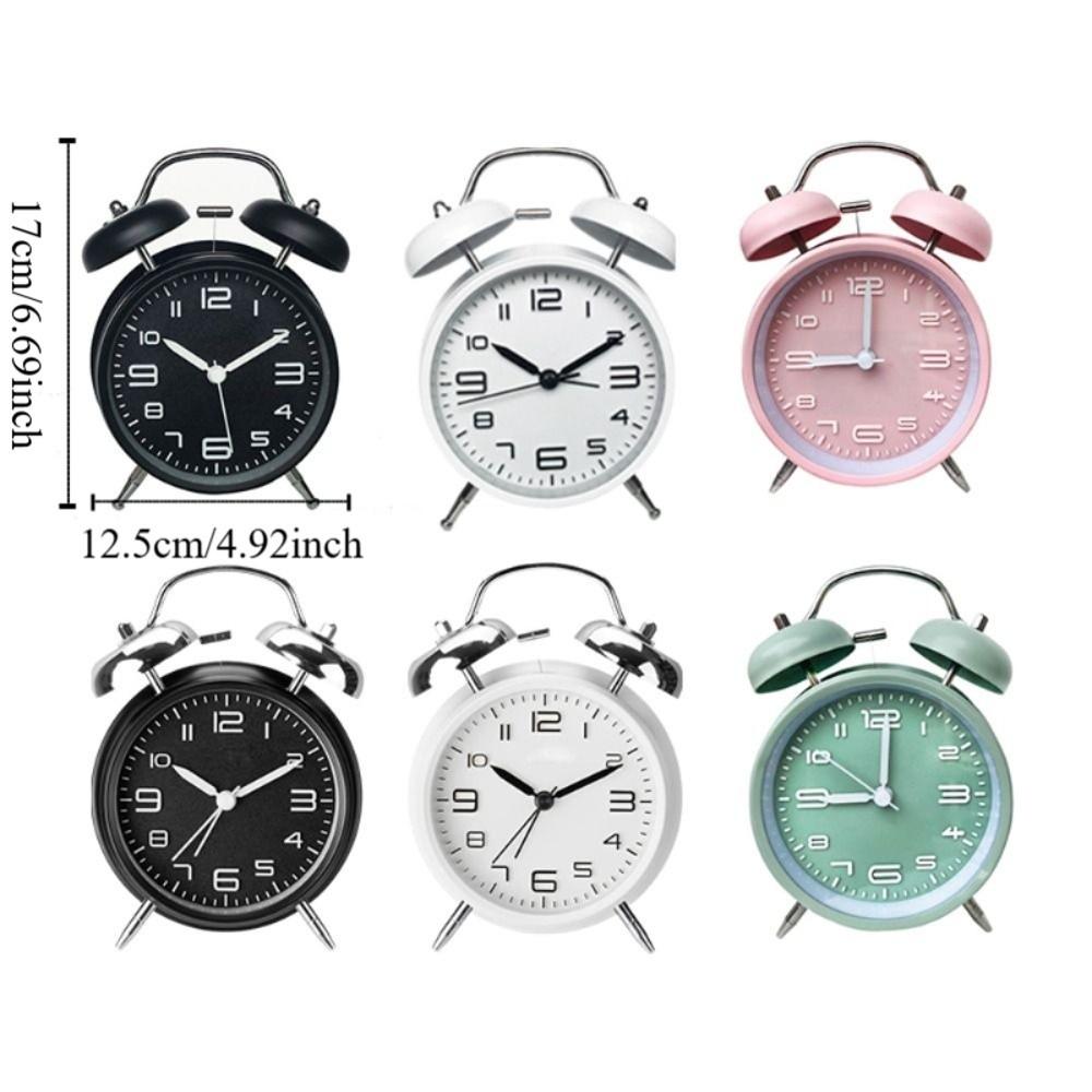 Metal Frame Silent Twin Bell Loud Alarm Clock Luminous Table Clock Student Alarm Clock  Living Room