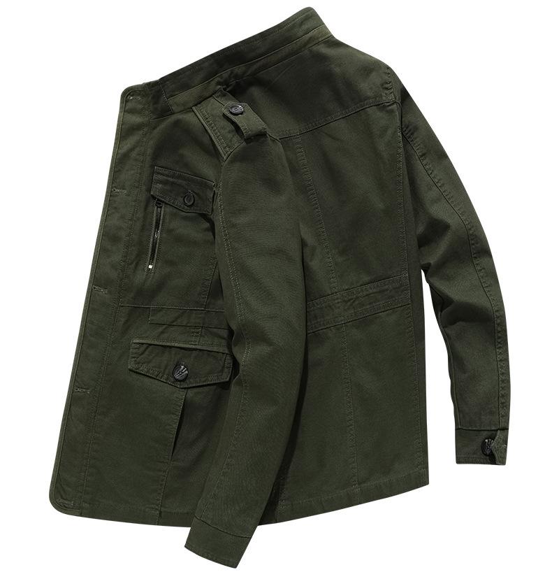 Plus Size Men's Mid-Length Spring/Autumn Windbreaker - Casual Middle-Aged Jacket