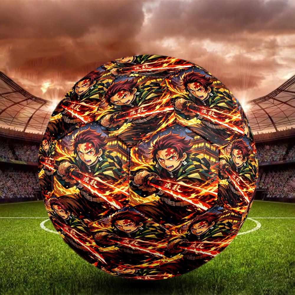 Pallone da Calcio Dimensione 5 con Stampa Demon Slayer, Pallone da Calcio Standard per Partite Sportive e Allenamenti di Squadra, Regalo Ideale per i Fan del Calcio