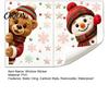 Decorative PVC Window Film 2Pcs Christmas Clings, Cute Bear Snowman Static Decals, 16" x Xmas Holiday Party Accessories 12" Removable Festive Stickers