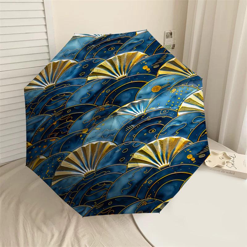 

1PC Seashell Pattern Umbrella-8-Rib Reinforced, Automatic Open, Lightweight & Durable, Cute Fashion Accessory for Outdoor-F2641