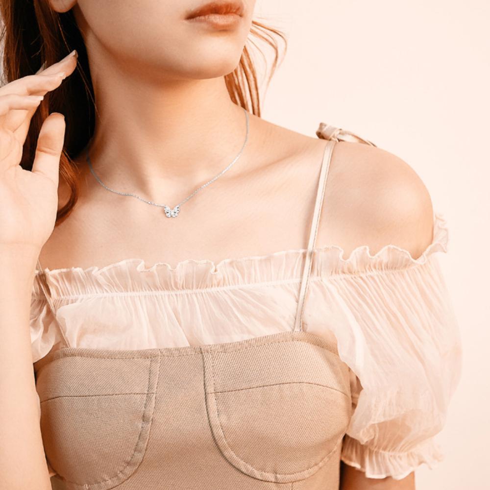Butterfly Necklace Korean Style Light Luxury Temperament Inlaid Zircon Necklace Niche Design Brand Clavicle Chain