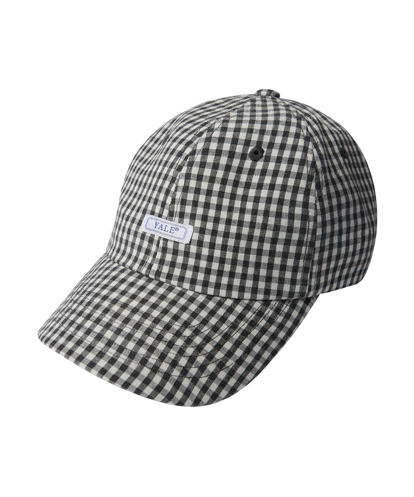YALE Seersucker Gingham Check Arch Logo Cap_Black