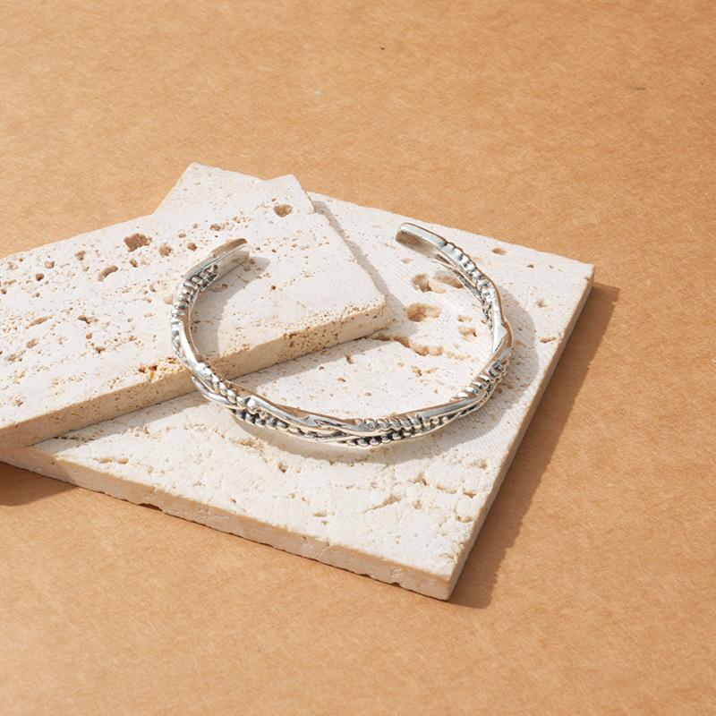 Retro Metal Twist Weave Open Design Bracelet