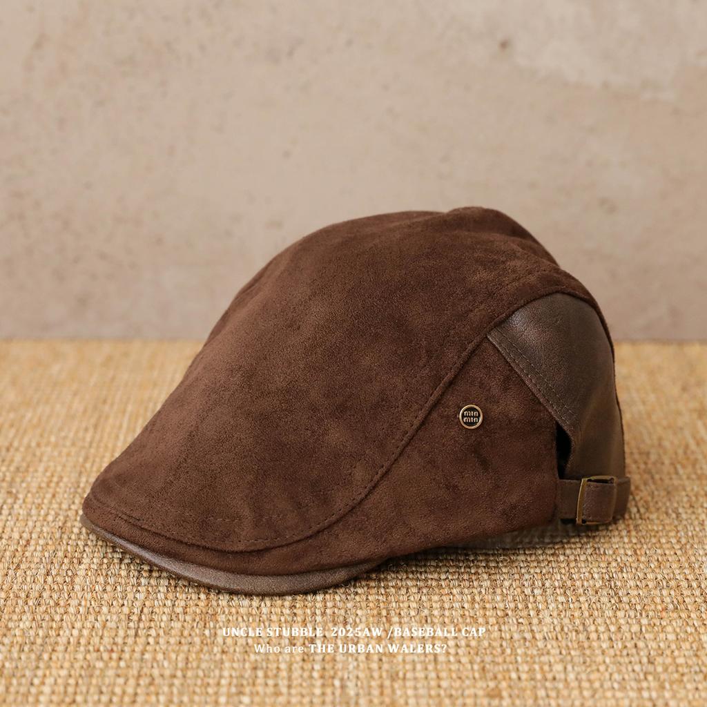 A New Style of Front Hat Made of Suede Retro and Versatile  A Fashionable and Artistic Baseball Cap  and A Behind The Scenes Beret Hat