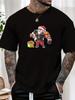 Mens Christmas Muscle Santa Graphic Tee Summer Soft Oversized Daily Short Sleeve Top