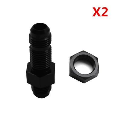 2 Set AN6 (6AN) Stecker auf Stecker Gerade Aluminiumlegierung Schottadapter mit Muttern