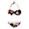 2024 European and American Women's Sexy Split Swimsuit with Hard Cup and Double Ring Bikini