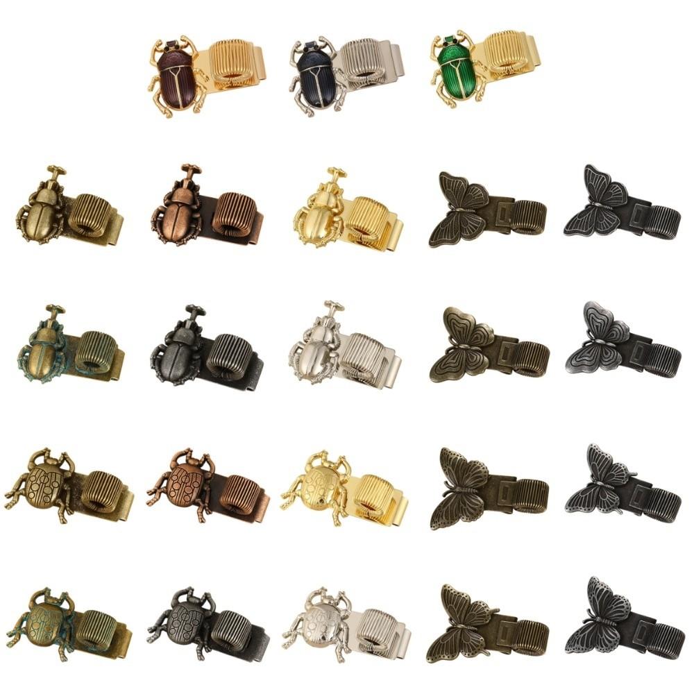 Creative Butterfly Rhinoceros Beetle Pen Clip Vintage Notebook Pen Holder Notebook Accessory