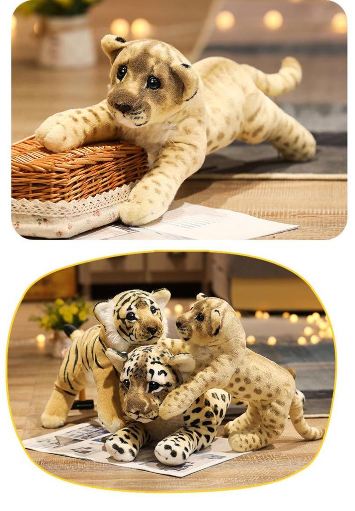 Plush Animal Toys: Tiger, Leopard, Golden Leopard, Lion Dolls for Home Decoration