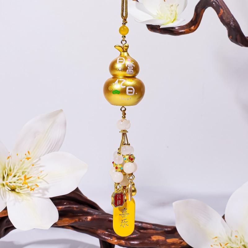 Suspensions de Voiture Gourde, Décoration de Rétroviseur Intérieur Suspensions de Voiture, Gourde Fulu en Résine Cadeau Atmosphère Suspensions de Voiture