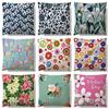 Pillowcase Chair Seat and Waist Square  Home Living Cotton Linen Vintage Floral Cushion Cover