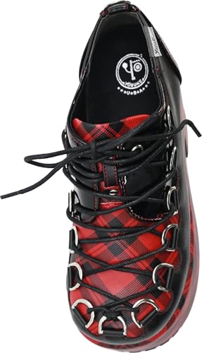Yosuke Platform Shoes, 4460070, Women's, Black/Red, Sizes 23.0cm-23.5cm