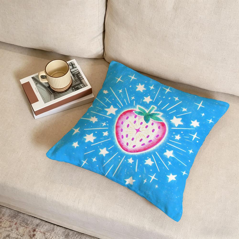 G-Glowing Fruits Cushion Cover Fabric Soft Furnishing,Pillowcase, Cushion Cover, Sofa Pillow, Home Decoration