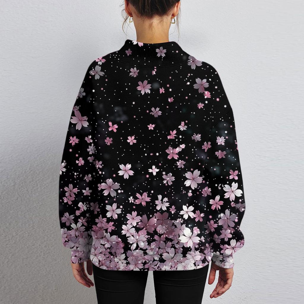 Mock Neck Sweatshirt Women Fall Comfort Oversized Sweatshirt Dressy Pullover Sweatshirts No Hood Cozy Turtleneck Tops