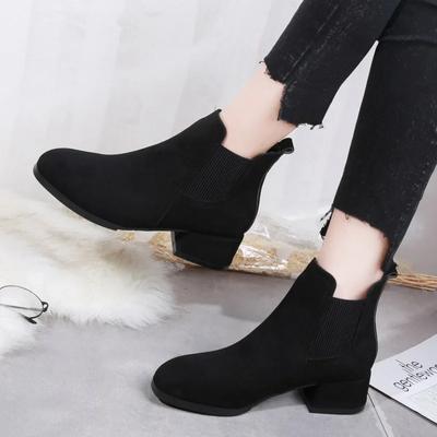 2024 Herbst Winter neue Damen wilde kurze Stiefel runde Spitze bequeme Wildlederstiefel Damen einfache Stiefelsets mujer