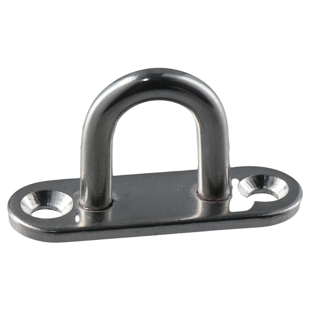 1/5Set Ring Garage Wall U Boat Heavy Duty Snap Hook U Hooks Pad Eye Plate Stainless Steel