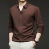 Autumn And Winter Men'S Long-Sleeved Scissor Collar T-Shirt, All Seamless High-Quality German Velvet Thickened Bottomed Top T-Shirt