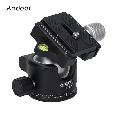 Andoer H-35A Panorama Ballhead Tripod Montaj Adaptörü Top Kafa U-Yiv Düşük Yerçekimi Merkezi Alüminyum