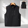 Men Reversible Vest Fleece Lined Waterproof Stand Collar Multi‑Pocket Zip Waistcoat