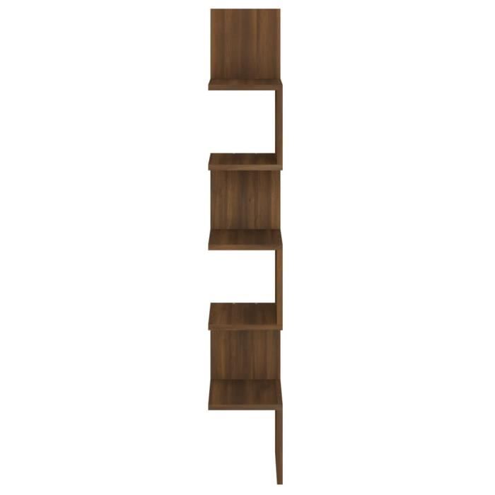 VidaXL Wall Corner Shelf Brown Oak 20x20x127.5cm Engineered Wood 815212