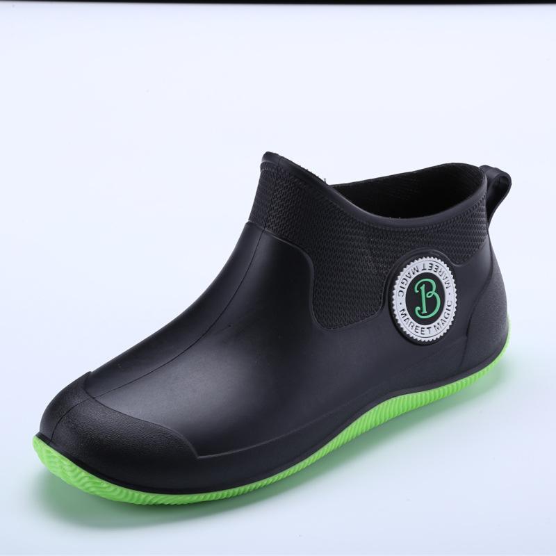 Rain shoes men's new Chelsea fashion short rain boots simple non-slip soft sole low-top women's galoshes