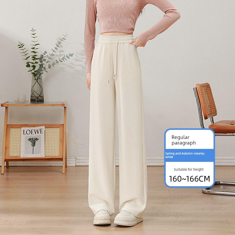 New Tencel Wide-Leg Pants, Lyocell Narrow Straight-Leg Drape Pants, Early Spring 2026 Trendy Pants 4XL белый