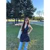 V neck dress women's casual summer new temperament waist thin a-word skirt suspender short skirt