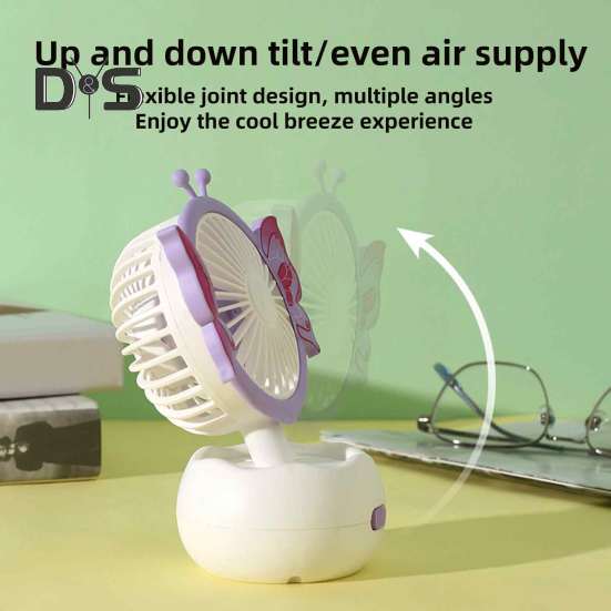 Handgehaltener Mini-Ventilator mit leistungsstarkem Motor, starkem Luftstrom, geräuscharm, tragbar, wiederaufladbar über USB, leiser Desktop-Kühlventilator