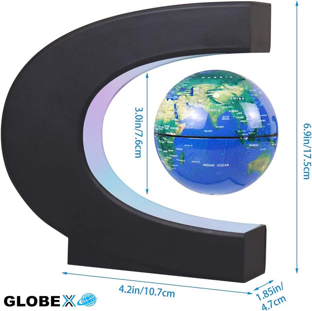 GLOBEX Floating Globe Magnetic World Globe Floating Rotating M. LED Light