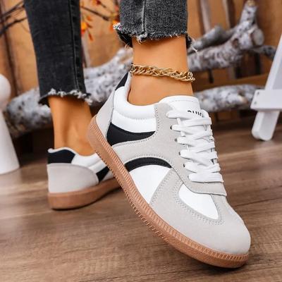 Fashion 2025 Spring New Lace Up Women's Sports Shoes Plus Size Woman Sneakers Mixed Colors Female Fashion Versatile Flat Casual Sneaker