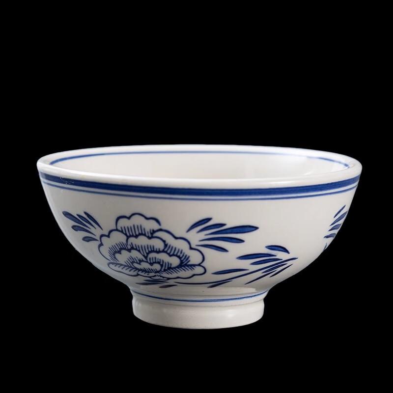 Traditional Lotus Ceramic Noodle Bowl