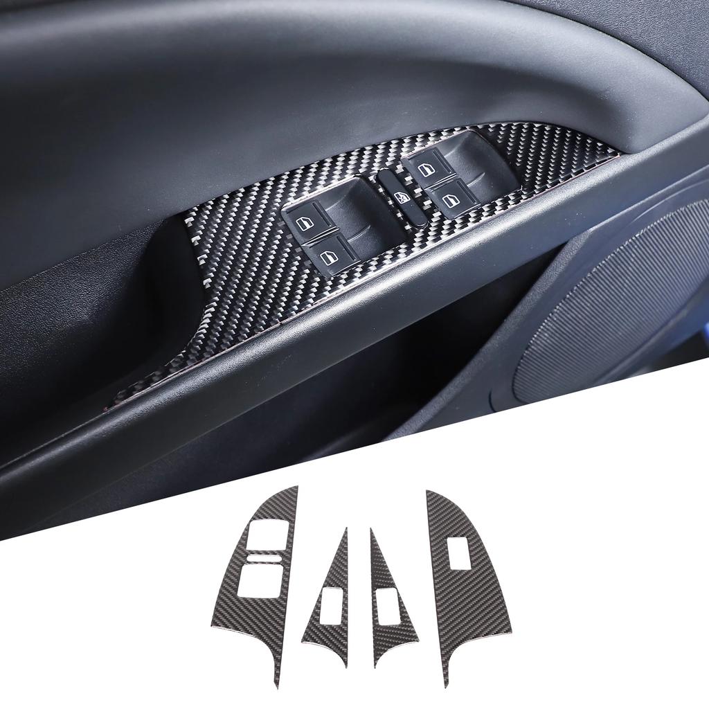 For SEAT Leon Mk2 1P 2008-2012 Soft Carbon Fibre Car Central Control Gear Shift Air Outlet Panel Trim Sticker Car Accessories F6