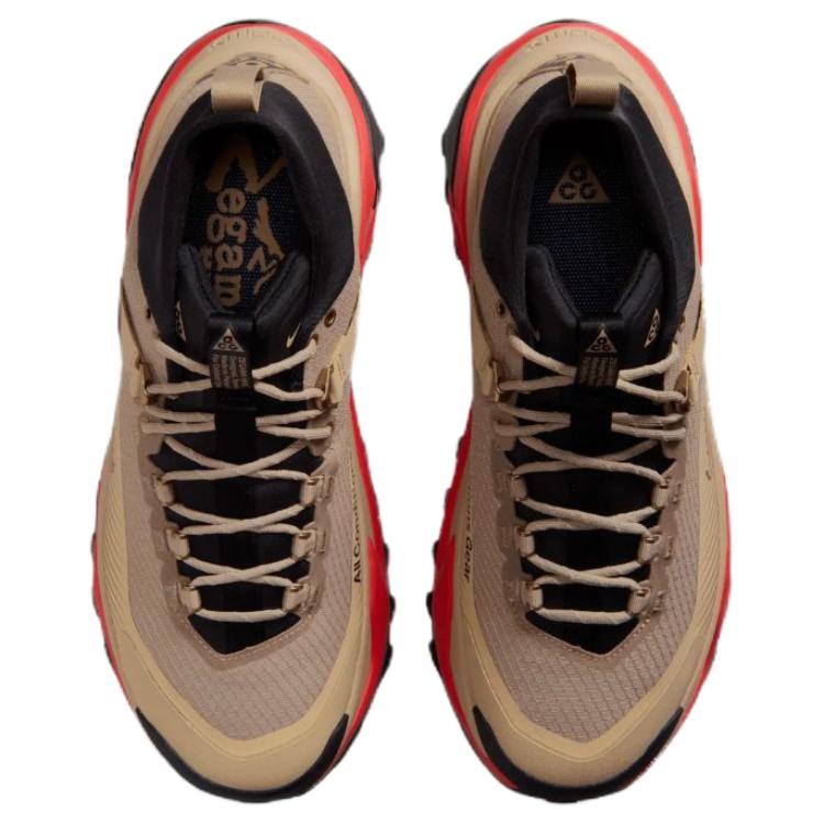 Nike ACG Zegama Hike British Khaki Light Crimson Unisex Sneakers Black Linen IO7854-200