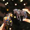 Tree Christmas Horse Hanging Ornaments 2D Acrylic Horse Car Rearview Mirror Pendant Xmas Drop Ornaments Home Navidad Decor Gift