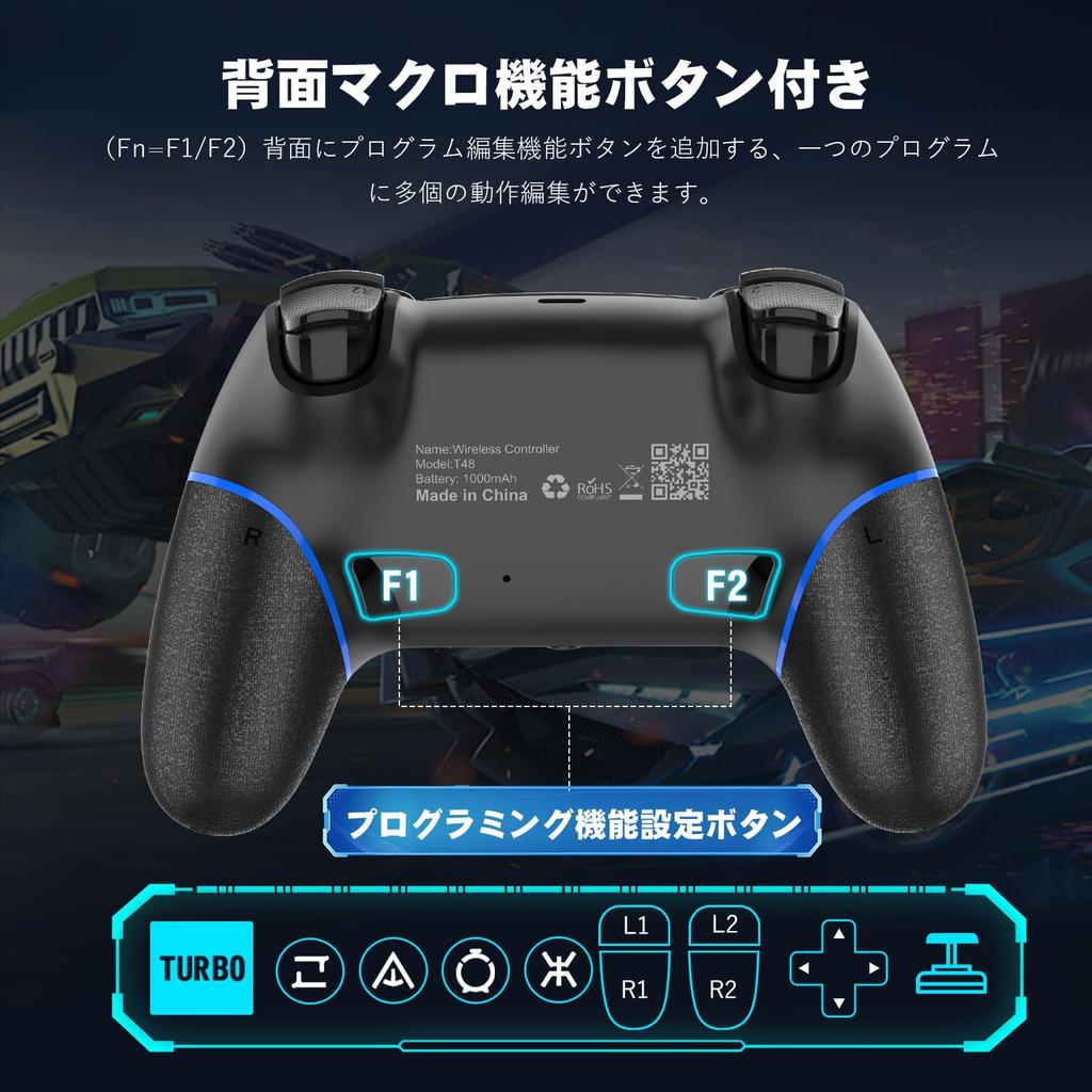 Onefun PS4 Controller New Edition Gold Award 1000mAh Bluetooth Wireless Back Macro Turbo Gyro 16 Hours of Continuous Earphone Wireless 4 Compatible