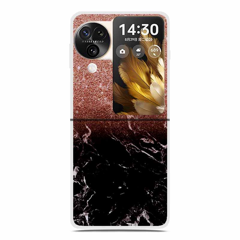 For Oppo Find N3 Flip 5G Cases Clear 6.8" Marble Hard TPU Back Cover For Oppo Find N 3 Flip Phone Cases Coque Fundas Bumper Etui