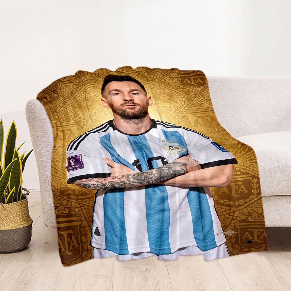 Messi 586 Decke Bequem Perfekt für Couch Sofa Picknicks Vier Jahreszeiten Universell Stilvolle Dekoration Geschenke Für Familie Oder Freunde