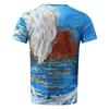 Men Spring Summer Casual Slim 3D Printed Short Sleeve T Shirt Top Blouse