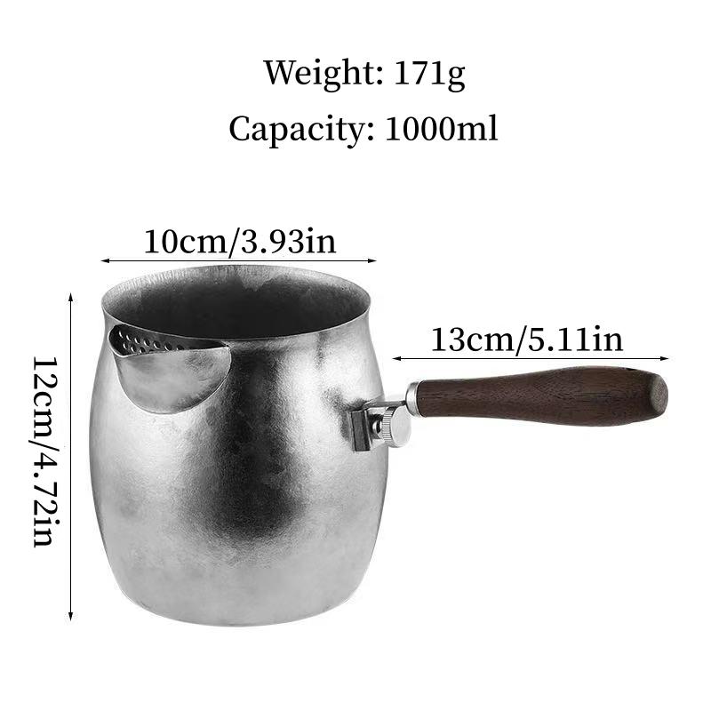 Handcrafted Boiling Pot Pure Titanium Handheld Retro 1 L Coffee Kettle Thickened Handle Home Use Water Offering Kettle Tea Pot