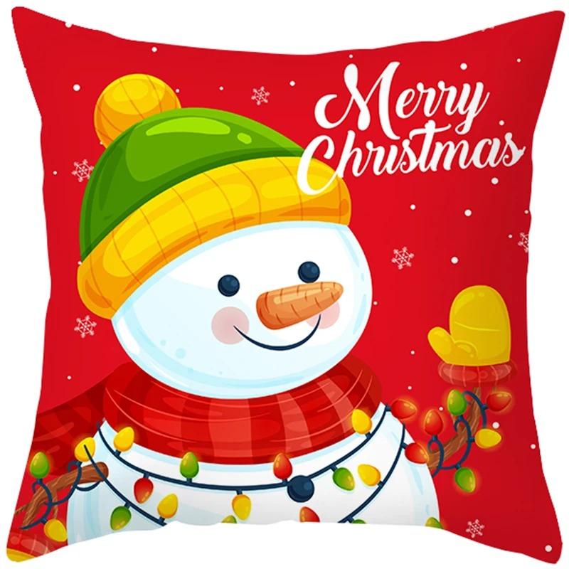 Christmas Cartoon Patterns Throw Pillow Cover With Short Plush Print For Living Room Sofa Decoration Cushion Cover Pillow Covers