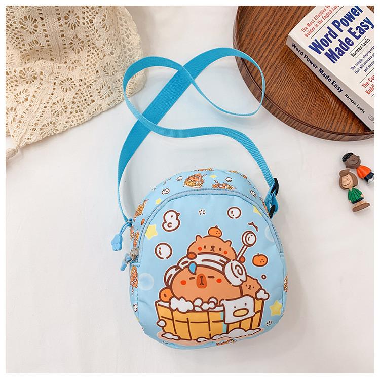 Cartoon Printed Capybara Shoulder Bag Children Outdoor Leisure Bag Crossbody