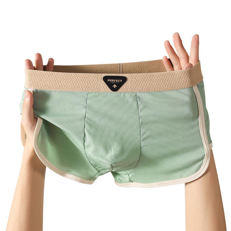 Men's Spring and Summer High-grade 7A Class Antibacterial Ice Silk Flat Angle Underwear