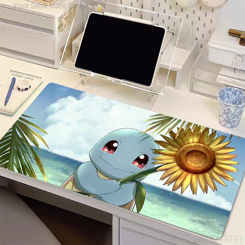 Mouse Pad Pc Speed For E-sports Players Office P-Pokemon Squirtle Computer Keyboard Pad Non Slip Desk Mat High-Quality Mousepad