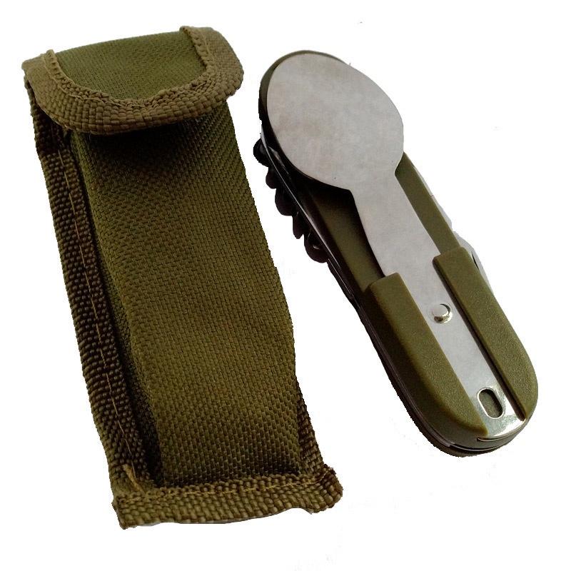 Camping Multifunctional Portable Folding Stainless Steel Tableware Cutlery