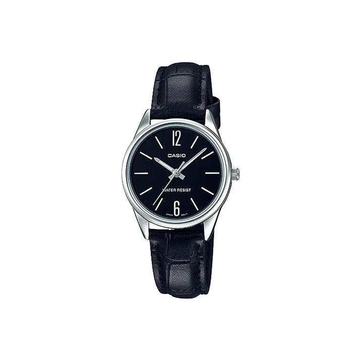 

Casio Standard Series Fashion Business Retro Versatile Classic Pointer Black Dial Waterproof Quartz Movement Leather Strap LTP-V005L-1BUDF Black Strap